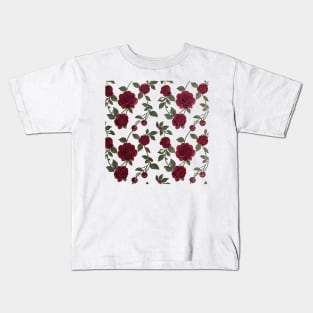 Cherry Rose pattern - luxury pattern - Painting Style - Surreal Pattern series - P1 - by fogsj - I always want both cherries and roses to be the same plant but it's impossible so... yea Kids T-Shirt